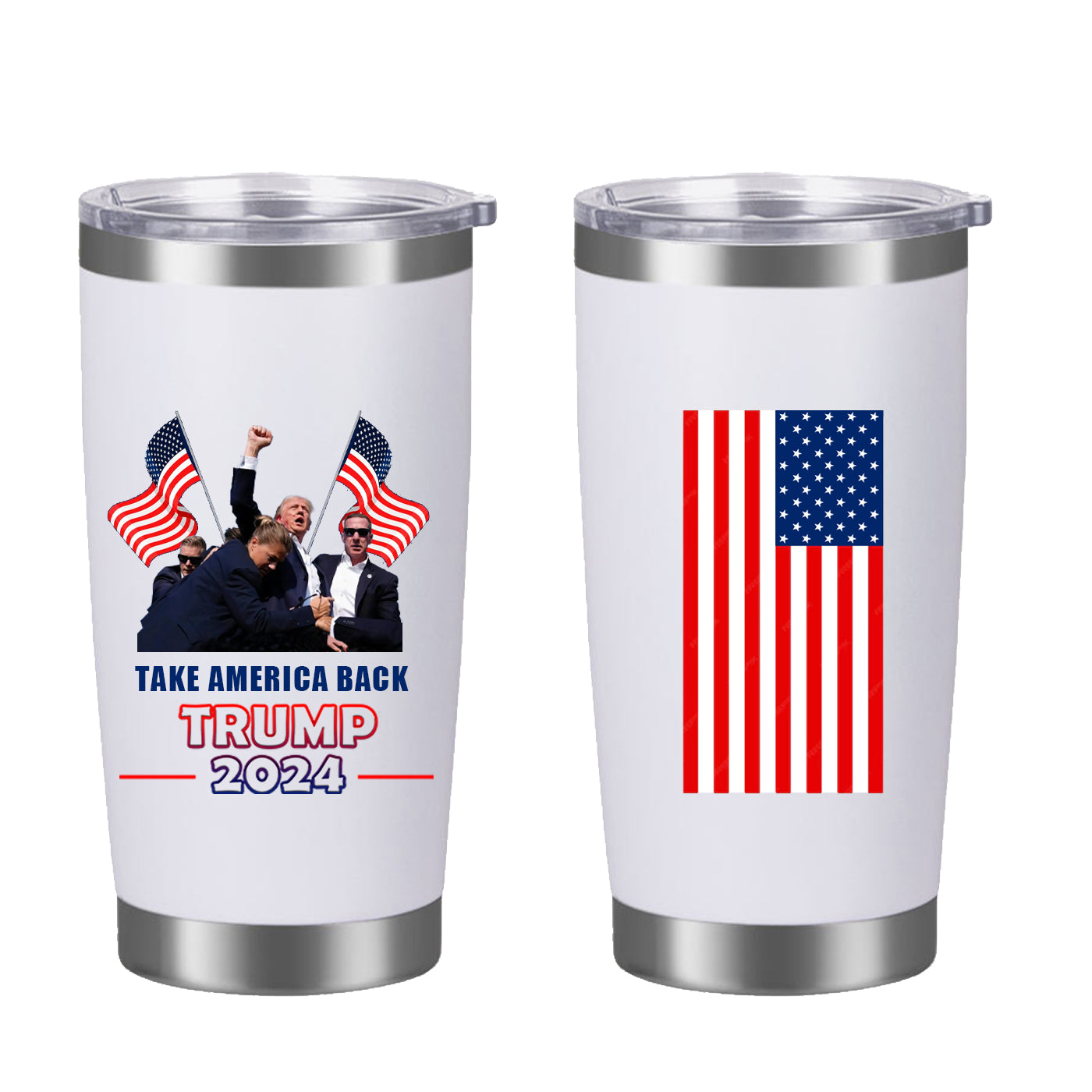 2024 Trump Powder Coated travel coffee mug Regular Tumbler Stainless Steel Double Wall vacuum cup 20oz Car Tumbler with Lid