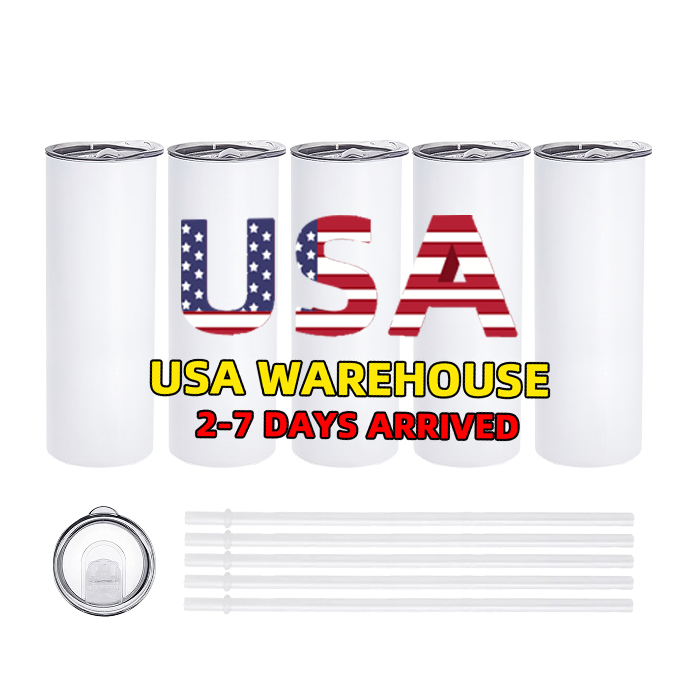 20Oz Stainless Steel Vacuum Insulated Cup 20 Oz Straight Skinny Sublimation Blanks Tumbler With Lid And Straw