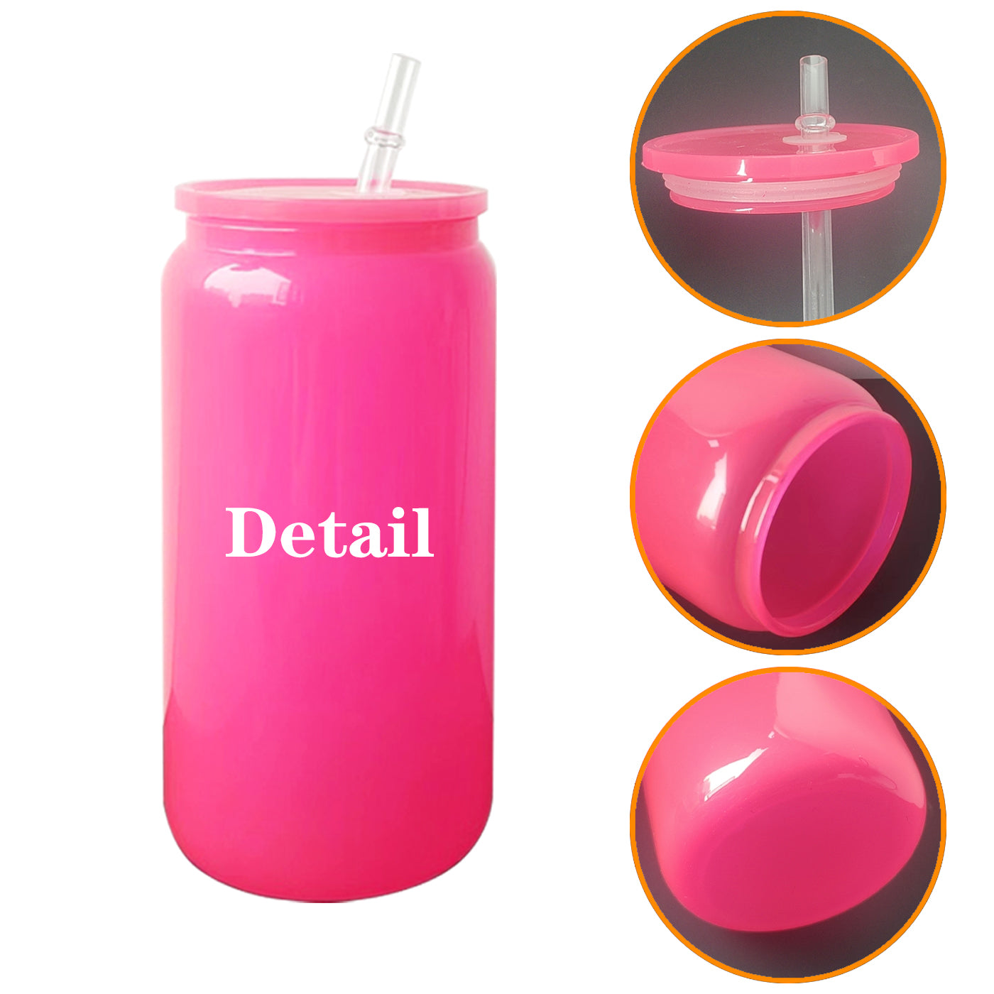 USA Warehouse reusable Neon colors 16oz Beer Can glass cup ice coffee mug sublimation blanks Beer Glasses with Plastic lid