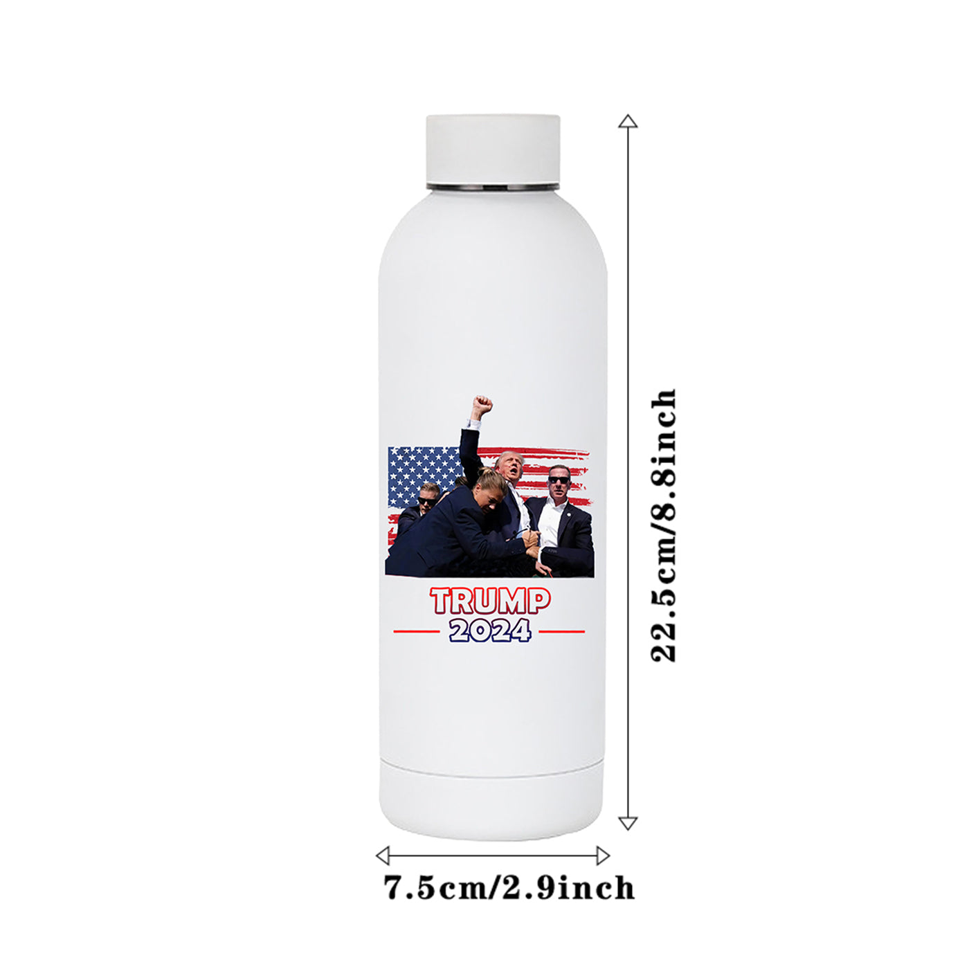 2024 Trump Small Mouth 304 stainless steel outdoor Gym water bottle 500ML sports cup rubber paint water bottles