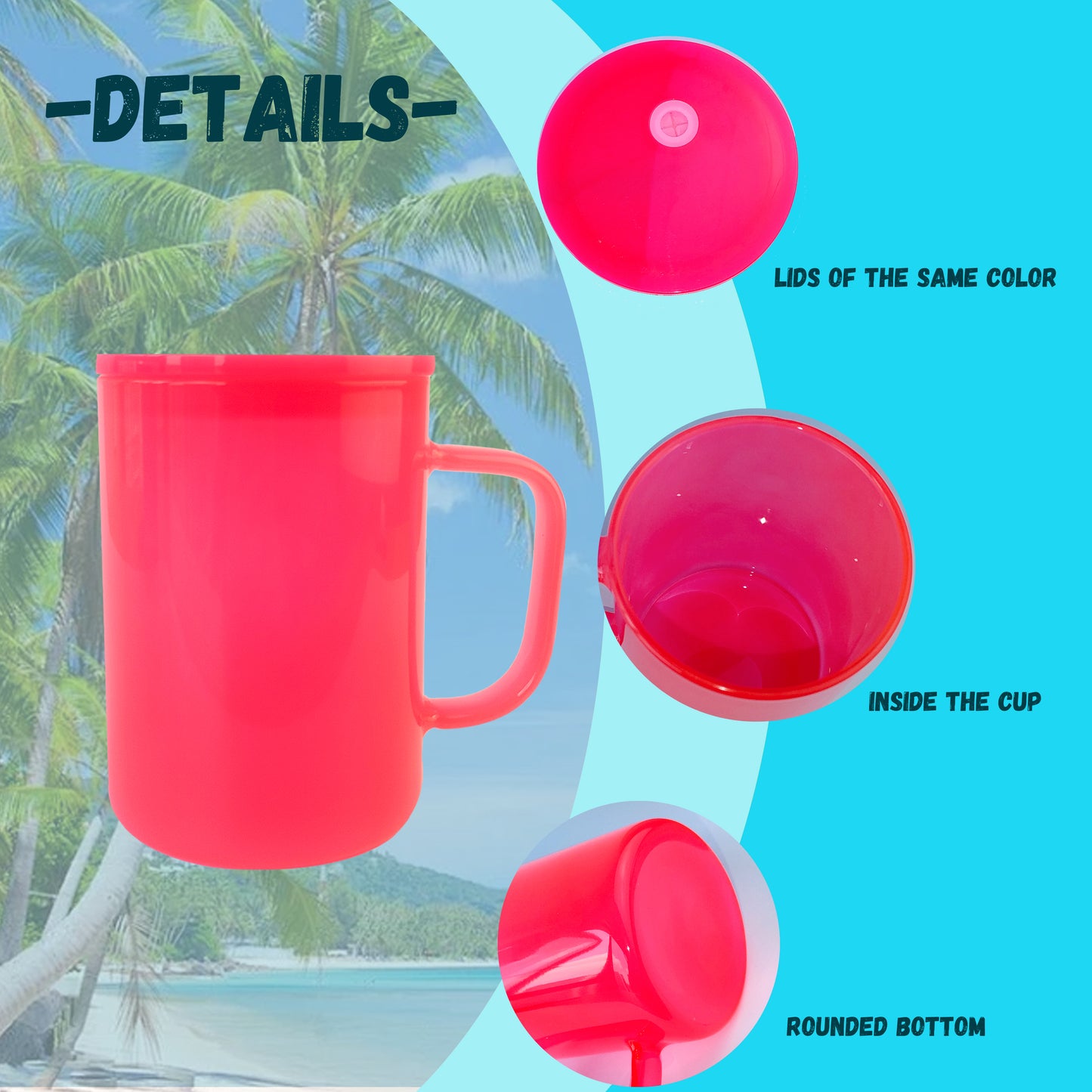 USA warehouse stock 15oz neon colorful blank sublimation glass coffe mug Tumbler with handle for uv dtf wraps