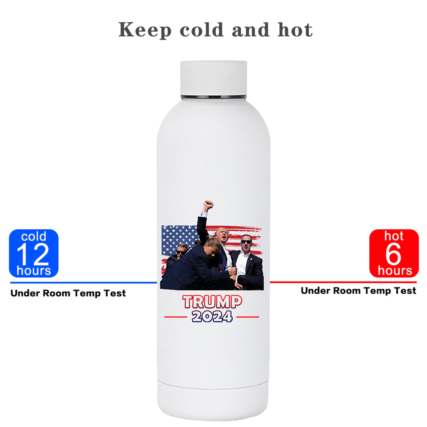 2024 Trump Small Mouth 304 stainless steel outdoor Gym water bottle 500ML sports cup rubber paint water bottles