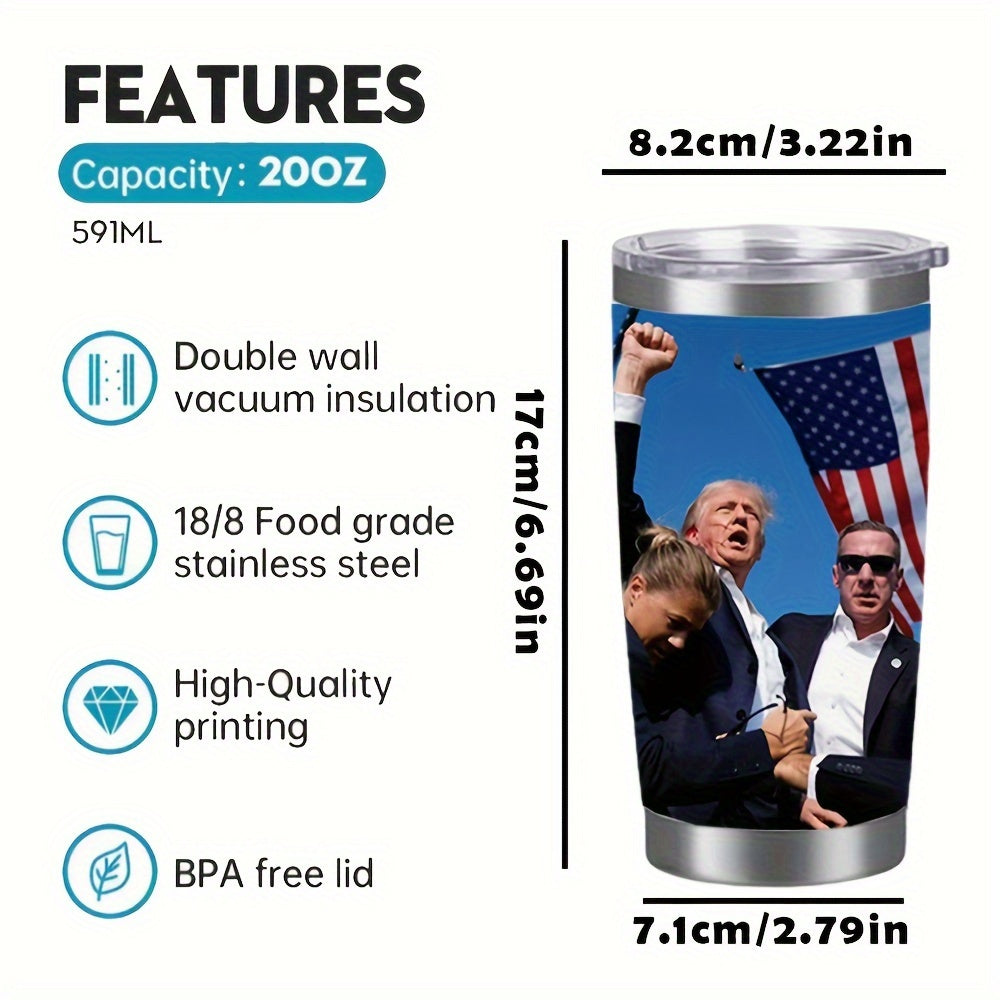 Trump 2024 20oz multi-colored metal hot cold drink beer cup stainless steel vacuum insulated tumbler coffee travel mug