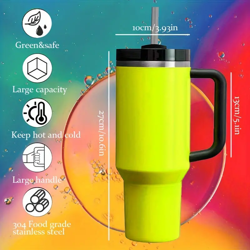 40 oz Colorful Neon sublimation blank Stainless Steel Vacuum Insulated Travel Camp Mug 40oz Tumbler With Handle