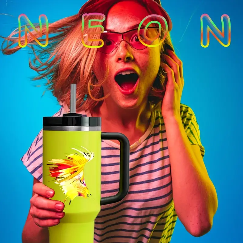 40 oz Colorful Neon sublimation blank Stainless Steel Vacuum Insulated Travel Camp Mug 40oz Tumbler With Handle