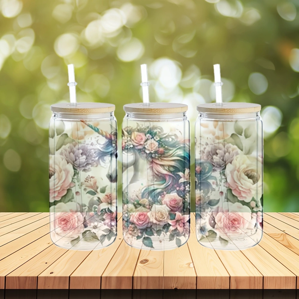 Usa Warehouse 16 Oz 16Oz Snow Globe Pre-Drilled Double Wall Sublimation Blank Tumbler Glass Can With Bamboo Lid And Straw