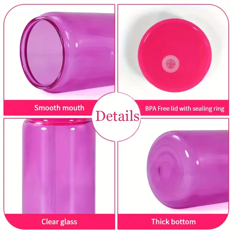 USA Warehouse Stocked 16oz ombre clear jelly color soda beer glass can tumbler blank sublimation glass can with colored lids