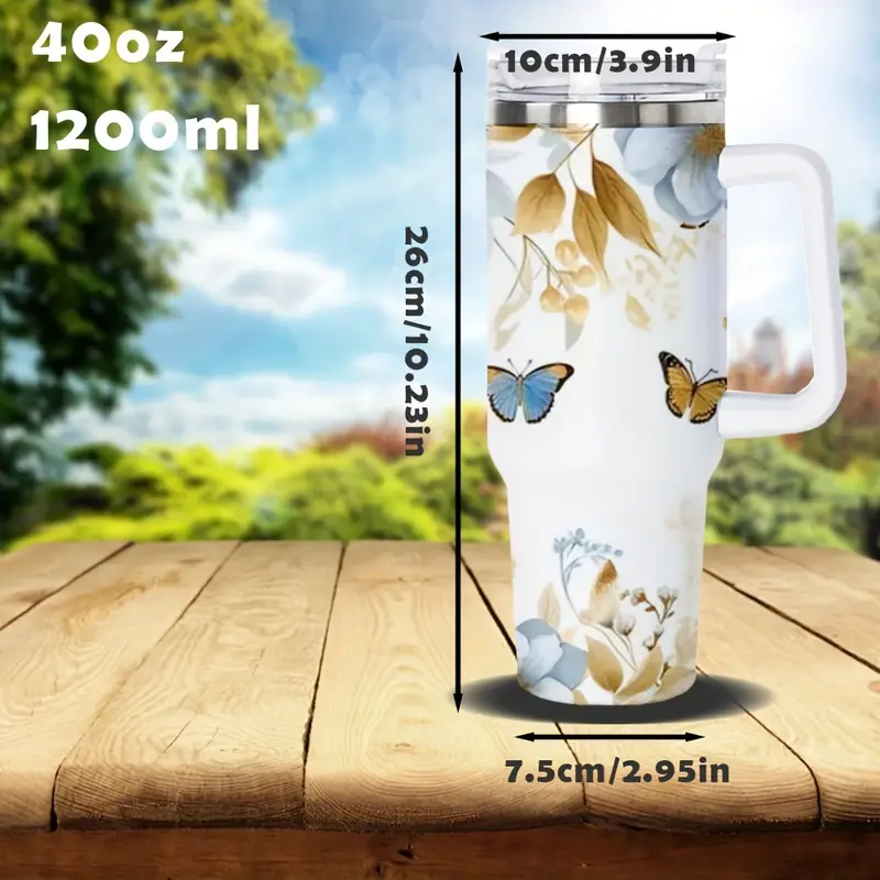 USA Warehouse 40oz H1.0 sublimation tumbler with handle white vacuum insulated tumblers wholesale bulk for travel camping